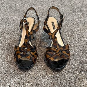 Alex Marie Leopard Print Strappy Heels